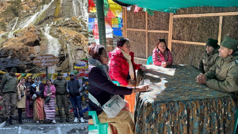 Arunachal minister visits waterfall site along Indo-China border, lauds Army personnel Arunachal minister visits waterfall site along Indo-China border, lauds Army personnel