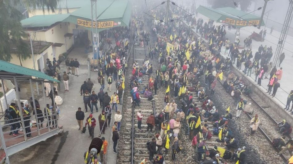 Train movements from Guwahati affected due to rail blockade at Jorai by picketers, details inside Train movements from Guwahati affected due to rail blockade at Jorai by picketers, details inside