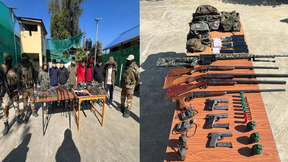 Manipur police arrest 8 cadres of armed militant group, seize cache of arms and ammunition Manipur police arrest 8 cadres of armed militant group, seize cache of arms and ammunition