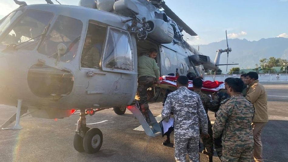 Indian Air Force, Army helicopters conduct rescue operation in Gangtok Indian Air Force, Army helicopters conduct rescue operation in Gangtok