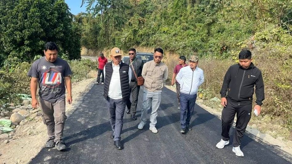 Arunachal MLA inspects ongoing PMGSY road project in Likabali constituency Arunachal MLA inspects ongoing PMGSY road project in Likabali constituency