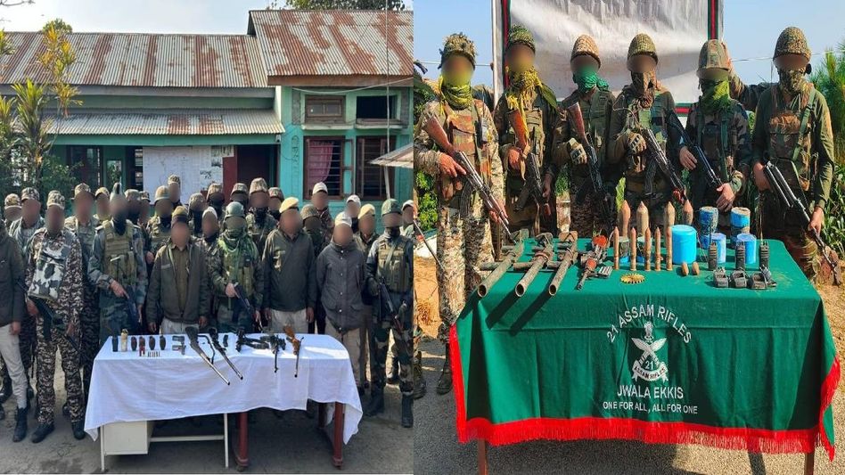 Manipur: 42 weapons, war like stores recovered during joint search operation Manipur: 42 weapons, war like stores recovered during joint search operation