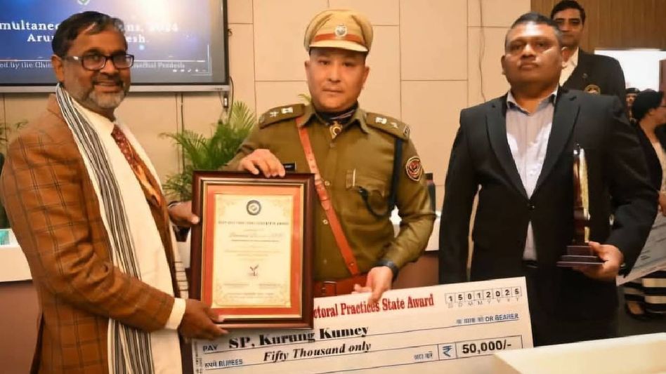 Arunachal: Kurung Kumey SP honoured with Election Commission’s 'Best Preventive Policing' award Arunachal: Kurung Kumey SP honoured with Election Commission’s 'Best Preventive Policing' award
