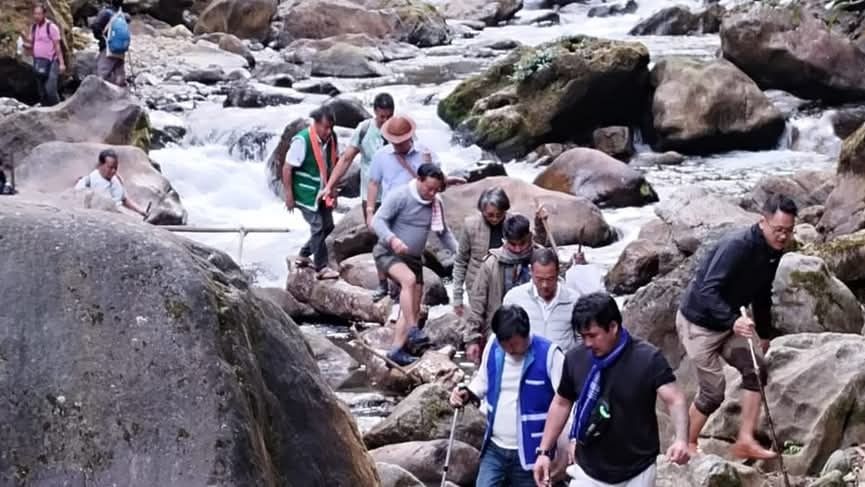 Arunachal East MP treks to remote Hipo village to assess ground reality of development work