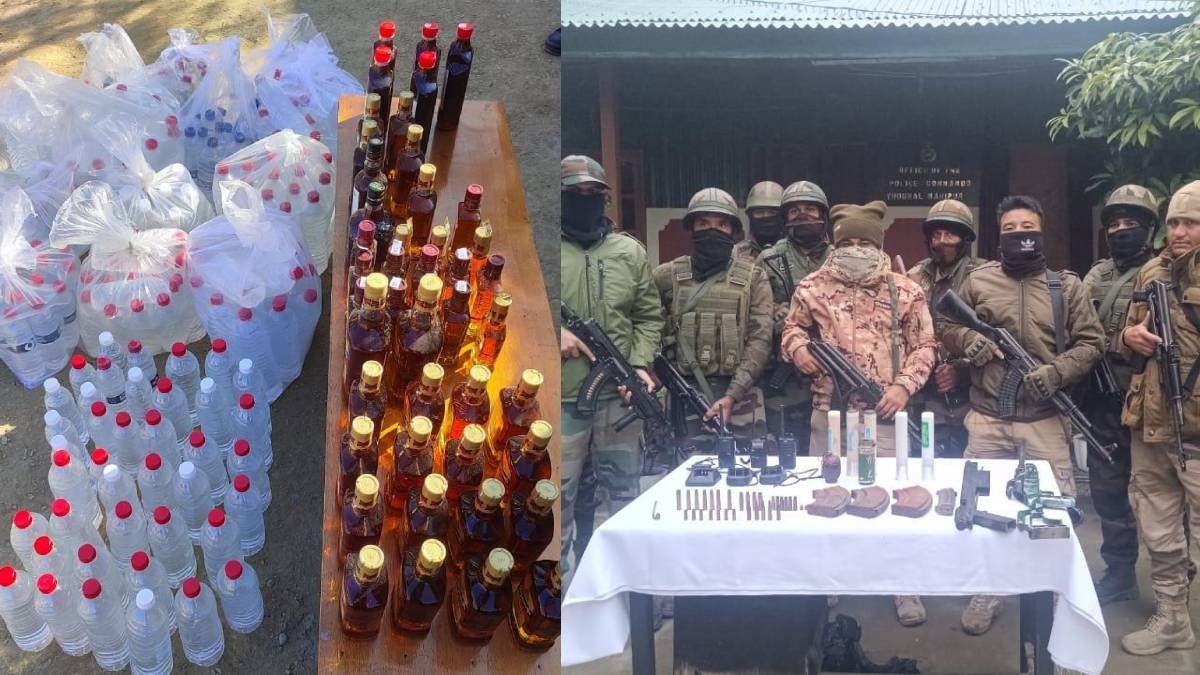 Manipur police seize illegal liquor and arms cache in separate operations