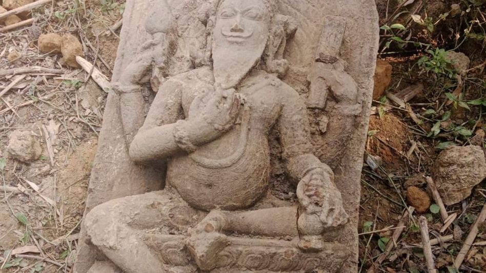 Tripura: Ancient Lord Brahma sculpture discovered in Unakoti Tripura: Ancient Lord Brahma sculpture discovered in Unakoti