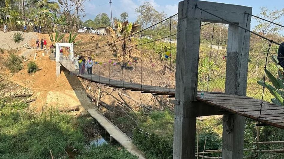 Arunachal MLA inaugurates wire rope suspension bridge in Papum Pare district Arunachal MLA inaugurates wire rope suspension bridge in Papum Pare district
