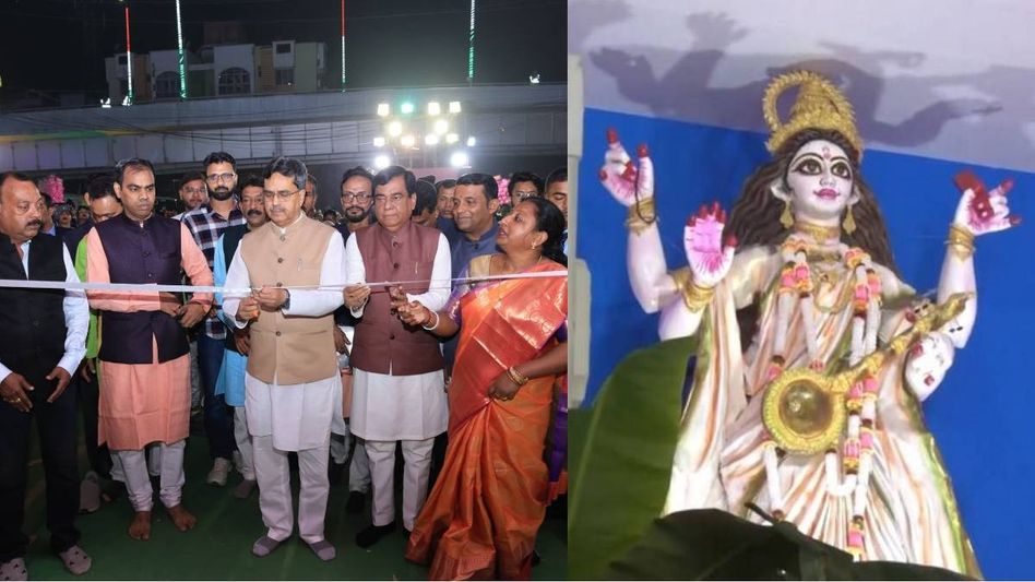 Tripura CM unveils grand 40-foot Saraswati idol in Agartala on Basant Panchami Tripura CM unveils grand 40-foot Saraswati idol in Agartala on Basant Panchami
