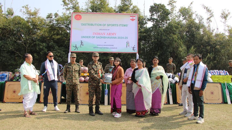 Manipur: Army distributes sports equipment in Imphal East, promoting youth development Manipur: Army distributes sports equipment in Imphal East, promoting youth development
