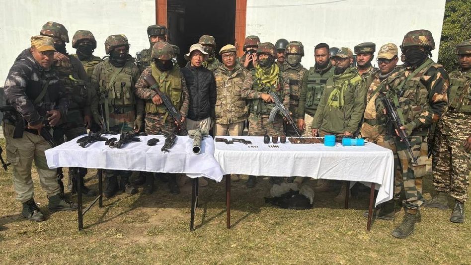 Manipur: Security forces seize large cache of arms and ammunition Manipur: Security forces seize large cache of arms and ammunition