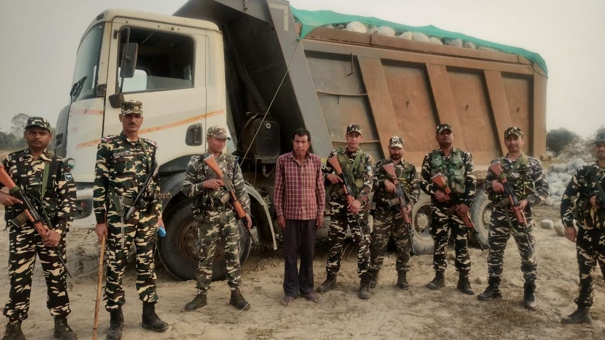 Assam: Kokrajhar SSB arrests illegal mining mafia with stone-loaded dumper along Bhutan border