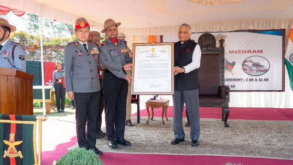 Mizoram Governor presents Unit Citation to 2 AR and 42 AR Battalion for outstanding service Mizoram Governor presents Unit Citation to 2 AR and 42 AR Battalion for outstanding service