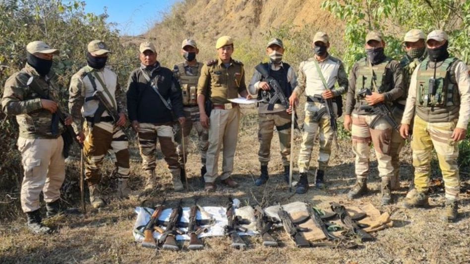 Manipur police recover looted weapons after Thoubal outpost attack Manipur police recover looted weapons after Thoubal outpost attack