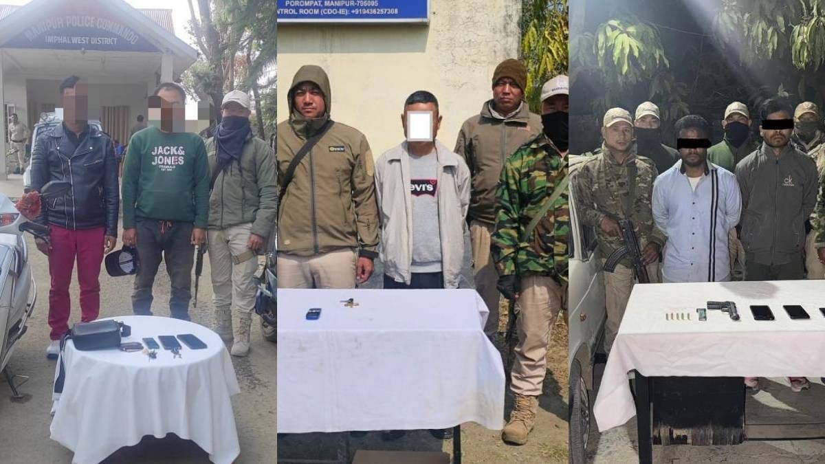 Manipur police arrest five active militants from Imphal West, Thoubal for extortion activities