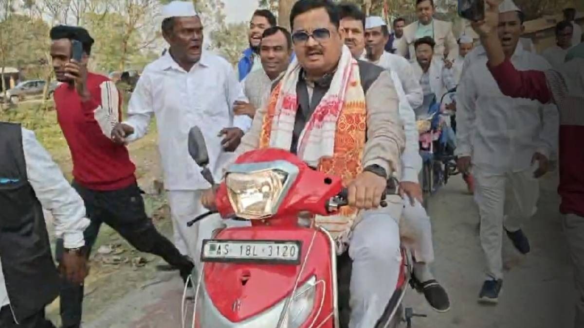 Assam: MP Rakibul Hussain allegedly rides government distributed scooty with lapsed pollution certificate
