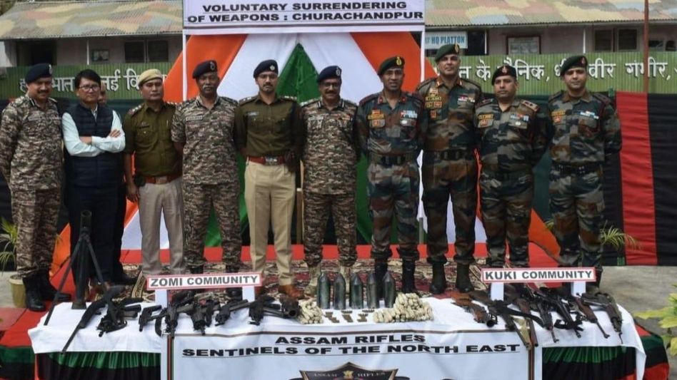 Manipur: Zomi and Kuki communities surrender arms in response to Governor Bhalla’s appeal Manipur: Zomi and Kuki communities surrender arms in response to Governor Bhalla’s appeal