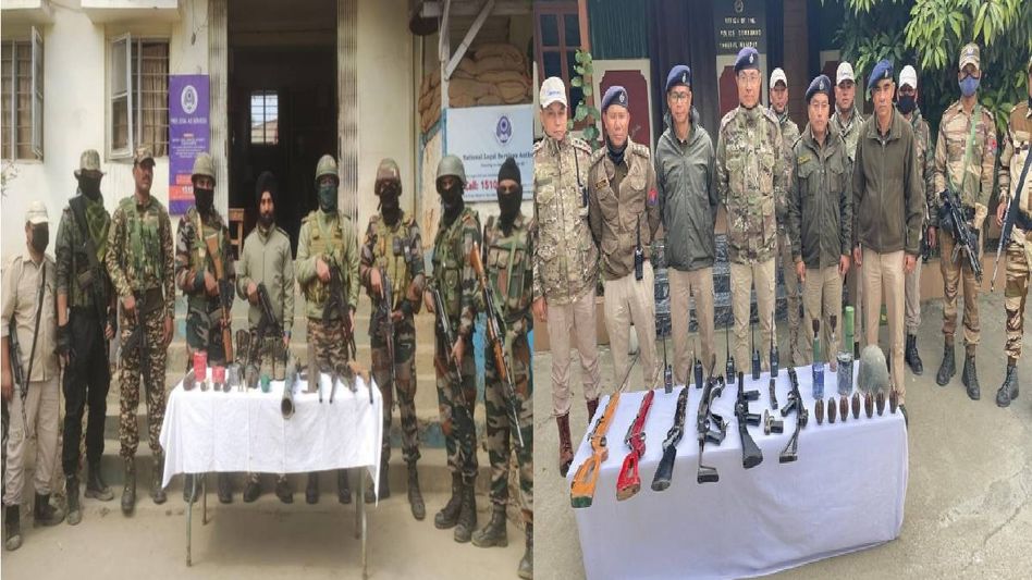 Manipur: Huge cache of arms and ammunition surrendered in Imphal East and Imphal West districts Manipur: Huge cache of arms and ammunition surrendered in Imphal East and Imphal West districts