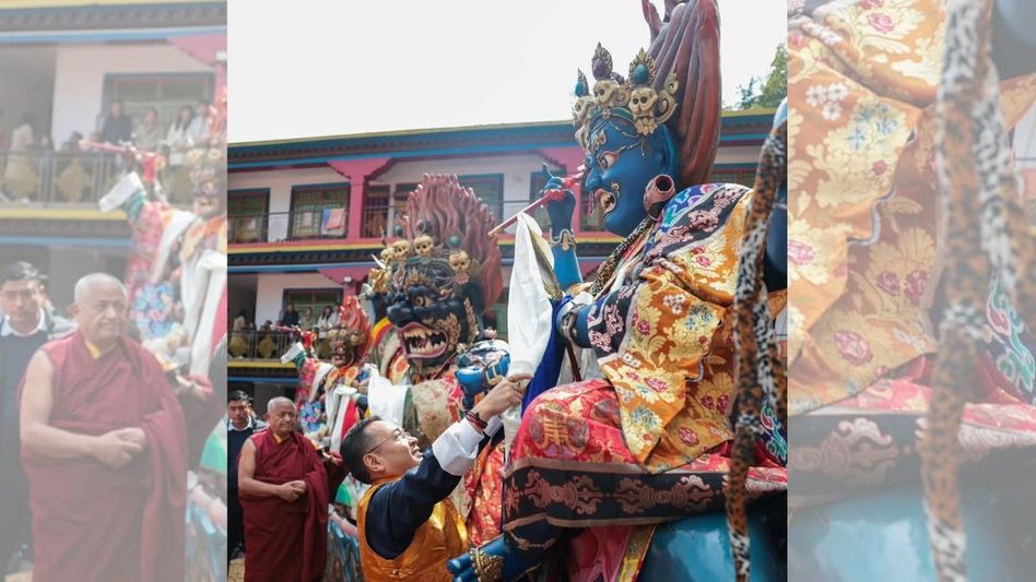 Sikkim CM Prem Singh Tamang attends Mahakalla Pooja at Rumtek Monastery Sikkim CM Prem Singh Tamang attends Mahakalla Pooja at Rumtek Monastery