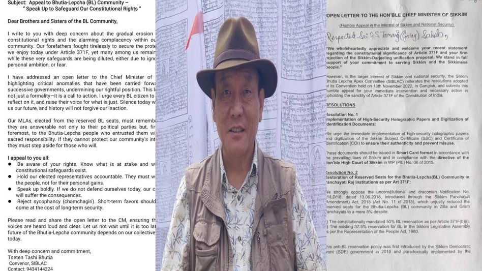 Sikkim: SIBLAC convenor appeals Bhutia-Lepcha community to safeguard constitutional rights, writes letter to CM Tamang Sikkim: SIBLAC convenor appeals Bhutia-Lepcha community to safeguard constitutional rights, writes letter to CM Tamang