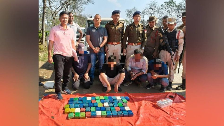 Assam police arrest four drug peddlers with heroin worth Rs 5 crore in Sivasagar Assam police arrest four drug peddlers with heroin worth Rs 5 crore in Sivasagar