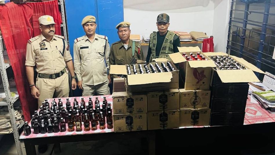 Assam police seize 102 litres of IMFL, drugs in separate operations in Cachar Assam police seize 102 litres of IMFL, drugs in separate operations in Cachar