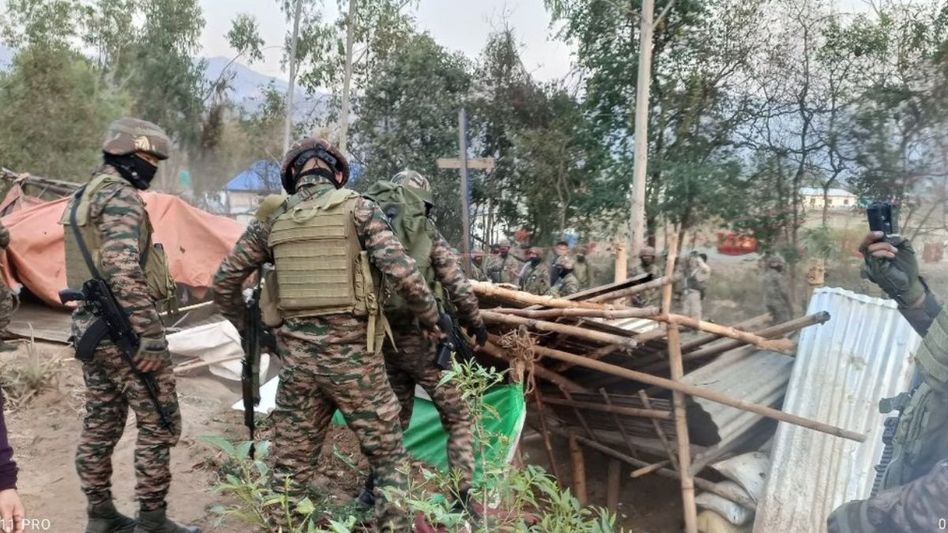 Manipur Police crackdown: Illegal arms seized, 12 bunkers destroyed Manipur Police crackdown: Illegal arms seized, 12 bunkers destroyed