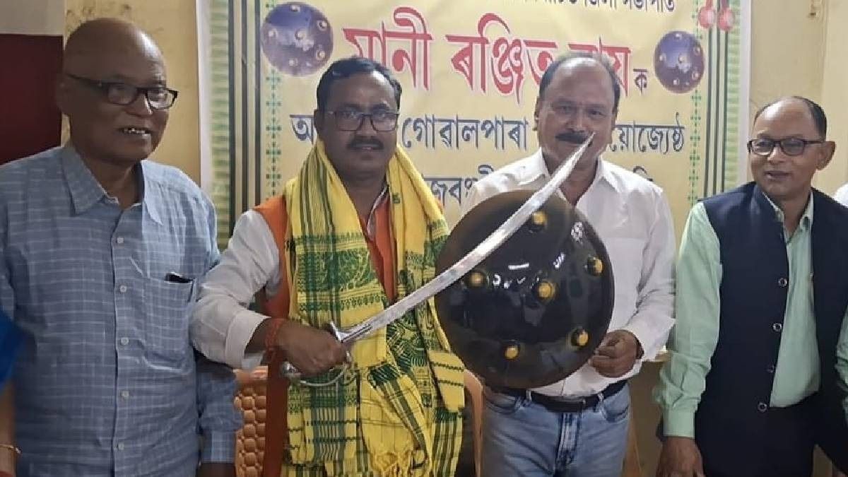 Assam: Koch Rajbongshi Mancha felicitates newly elected Dhubri BJP district president Ranjit Kumar Roy