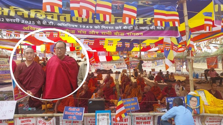 Sikkim Buddhist delegation joins protest demanding control of Mahabodhi Vihara Sikkim Buddhist delegation joins protest demanding control of Mahabodhi Vihara