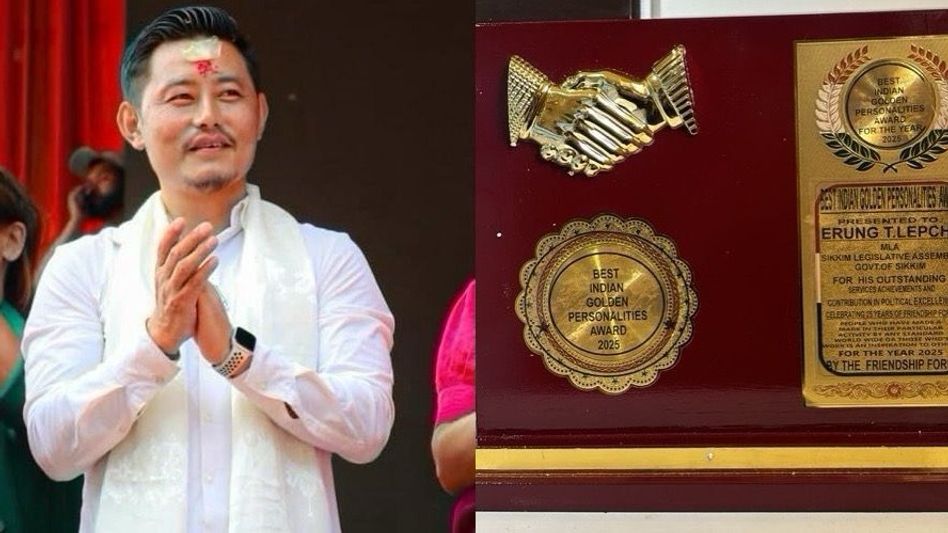 Sikkim MLA Erung Tenzing Lepcha receives Best Indian Golden Personalities Award 2025 for political excellence Sikkim MLA Erung Tenzing Lepcha receives Best Indian Golden Personalities Award 2025 for political excellence