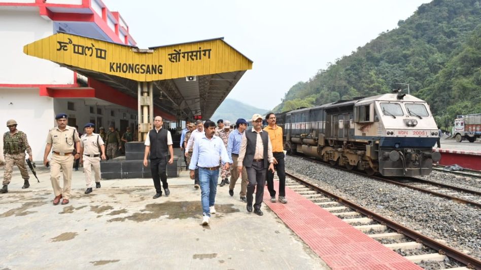 Manipur: NFR GM inspects Jiribam-Khongsang rail line, reviews progress Manipur: NFR GM inspects Jiribam-Khongsang rail line, reviews progress