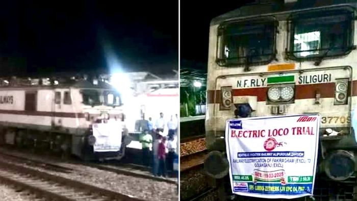 Assam railway electrification advances with first electric loco trial on Golakganj-Fakiragram route