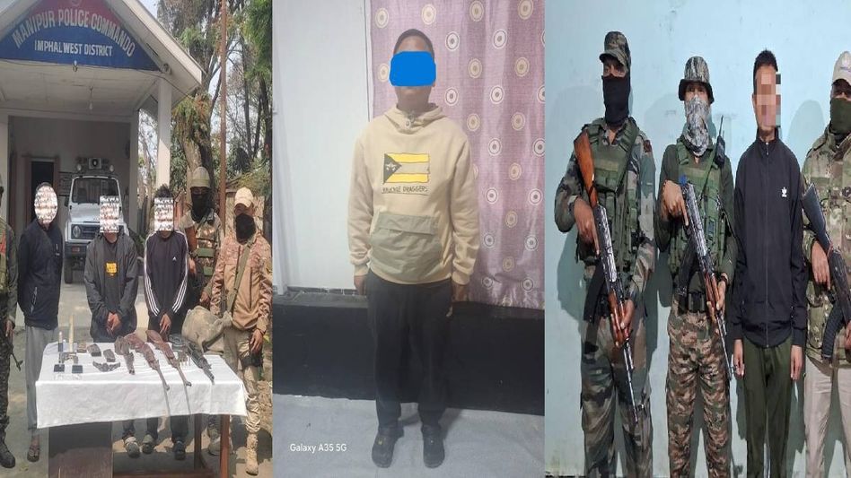 Manipur police arrest KCP, RPF, and PREPAK operatives during search operations, seize weapons Manipur police arrest KCP, RPF, and PREPAK operatives during search operations, seize weapons