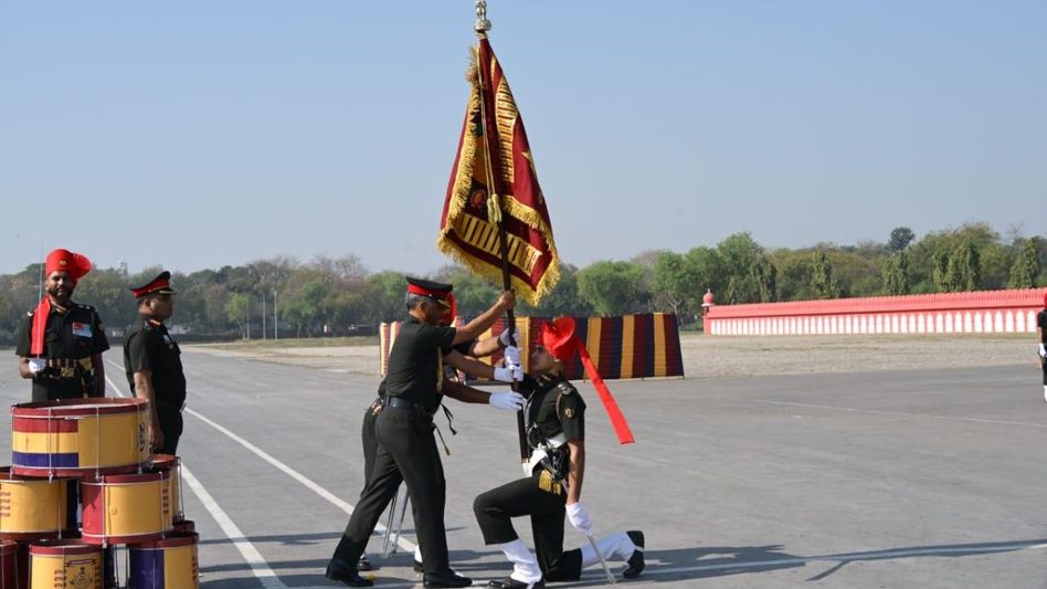 Rajput Regiment’s 5th Battalion receives new colours, commemorative stamp unveiled Rajput Regiment’s 5th Battalion receives new colours, commemorative stamp unveiled