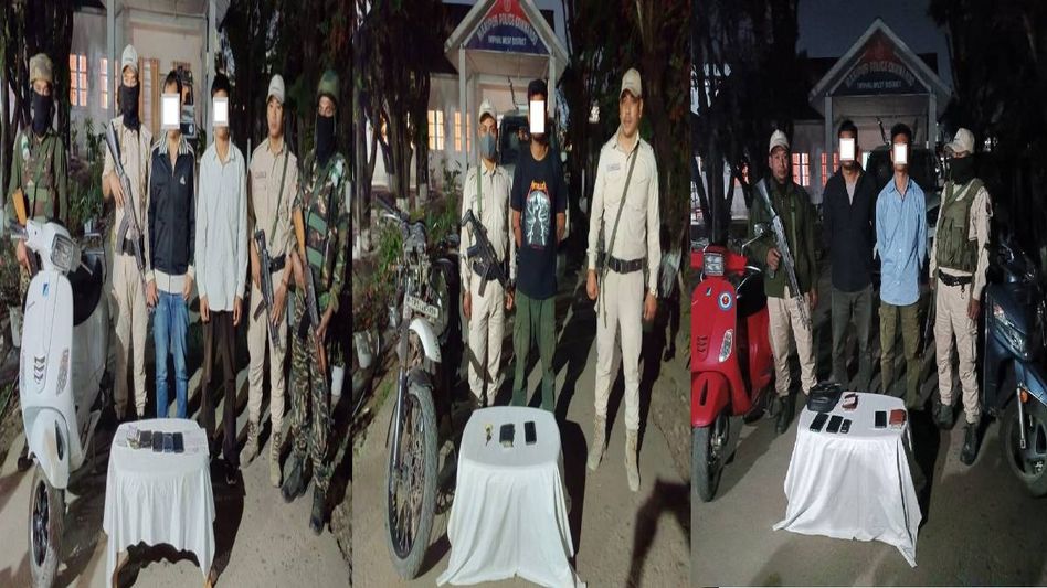Security forces arrest 5 active members of proscribed insurgent outfits in Manipur Security forces arrest 5 active members of proscribed insurgent outfits in Manipur