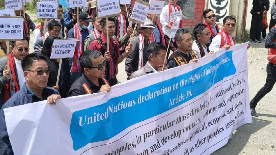 Massive protest erupts in Manipur, Nagaland Against Indo-Myanmar border fencing Massive protest erupts in Manipur, Nagaland Against Indo-Myanmar border fencing