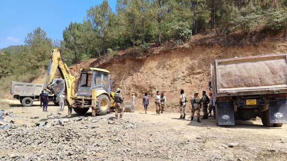 Manipur police crackdown on illegal quarrying; five arrested Manipur police crackdown on illegal quarrying; five arrested