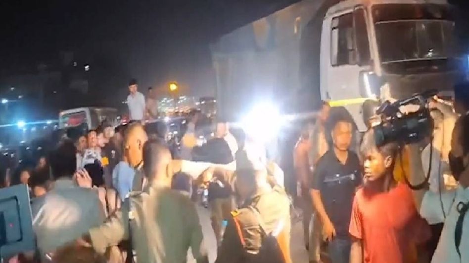 Dumper mows down three in Guwahati, sparks massive protest, road blockade Dumper mows down three in Guwahati, sparks massive protest, road blockade