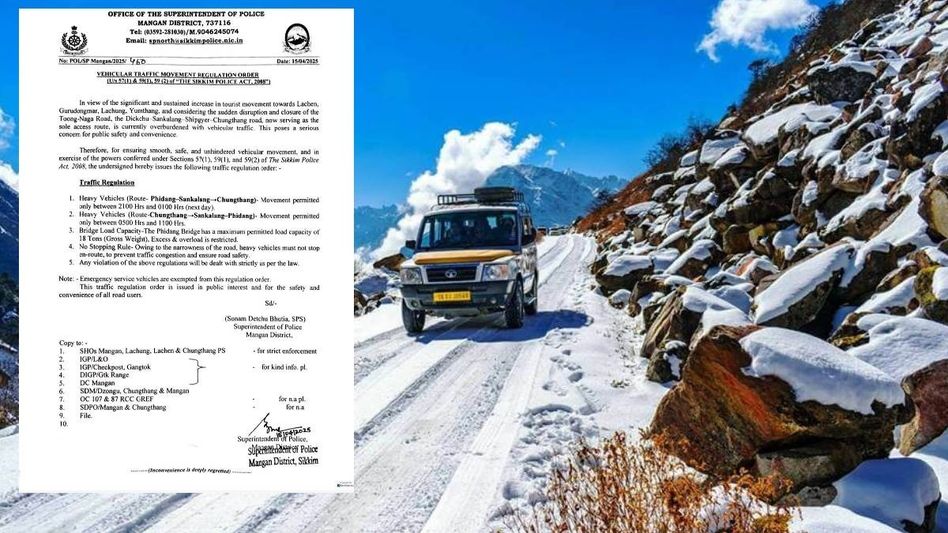 North Sikkim roads to stay open for tourists from April 19–25, travel advisory issued North Sikkim roads to stay open for tourists from April 19–25, travel advisory issued