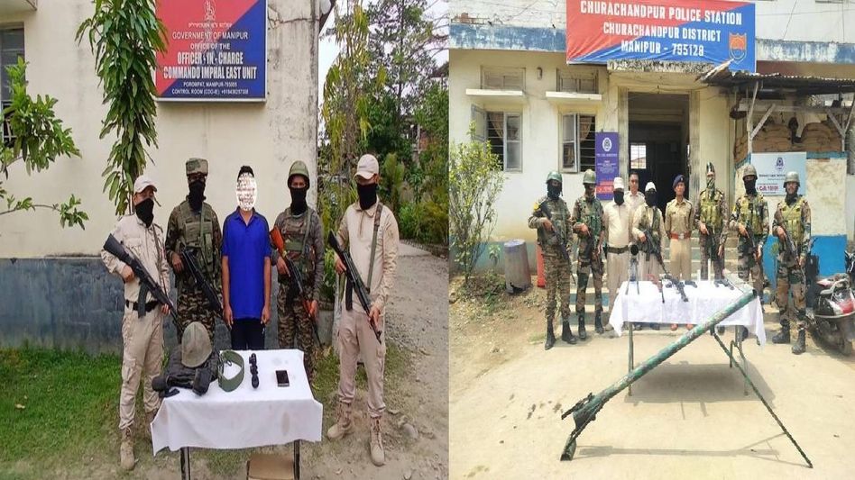 Security forces nab two militants, recover cache of arms and equipment in Manipur Security forces nab two militants, recover cache of arms and equipment in Manipur