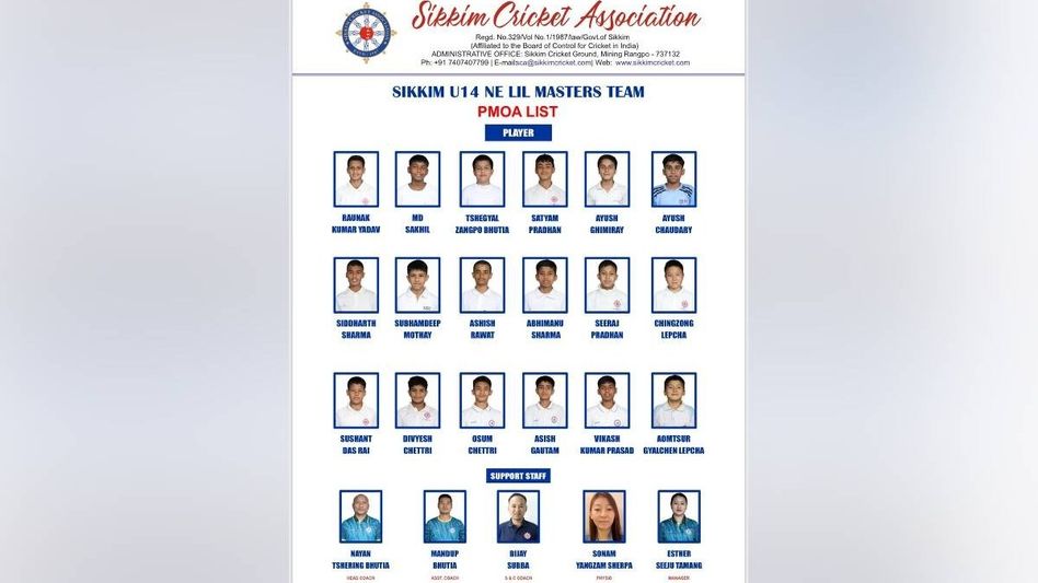 Sikkim U-14 squad set to take on Tripura in NE Little Master Trophy in Assam Sikkim U-14 squad set to take on Tripura in NE Little Master Trophy in Assam