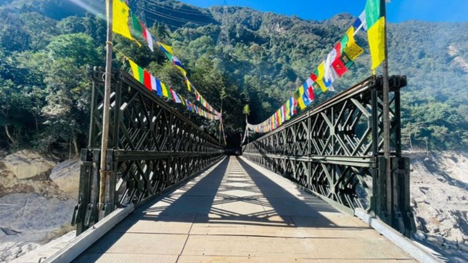 Bailey bridge over Teesta river in North Sikkim opened for traffic Bailey bridge over Teesta river in North Sikkim opened for traffic
