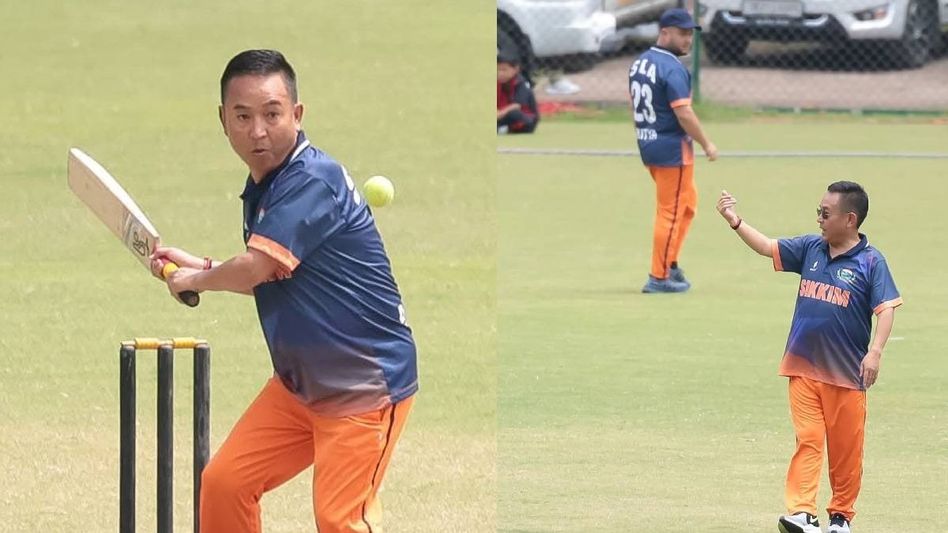Sikkim CM, Cabinet, and top officials unite over friendly cricket match in Rangpo Sikkim CM, Cabinet, and top officials unite over friendly cricket match in Rangpo
