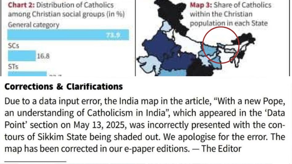 Sikkim omission sparks fury; national daily issues apology for ‘grave map error’ Sikkim omission sparks fury; national daily issues apology for ‘grave map error’