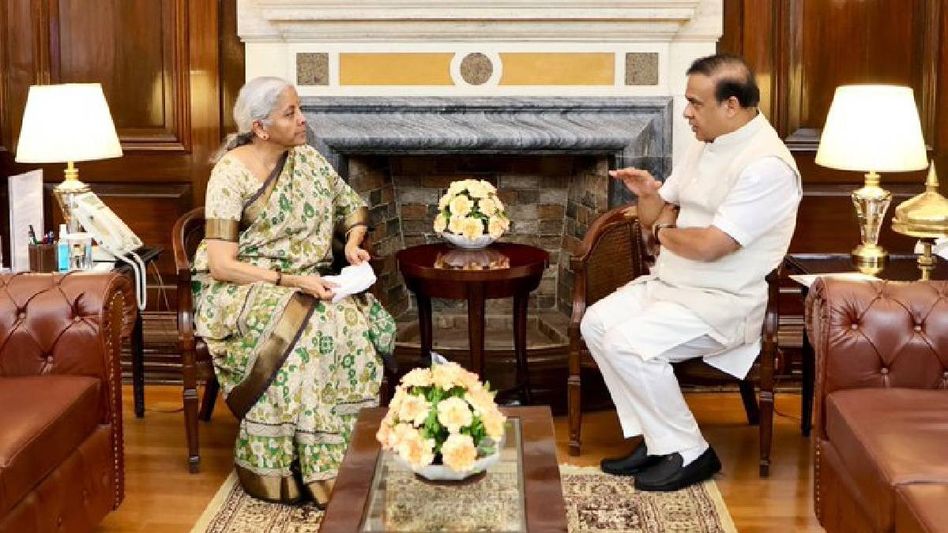 Himanta Biswa Sarma meets finance minister Nirmala Sitharaman to discuss Assam’s Rs10 lakh crore GSDP target Himanta Biswa Sarma meets finance minister Nirmala Sitharaman to discuss Assam’s Rs10 lakh crore GSDP target