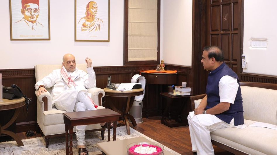 Himanta Biswa Sarma-Amit Shah discuss Assam affairs, Panchayat poll victory Himanta Biswa Sarma-Amit Shah discuss Assam affairs, Panchayat poll victory
