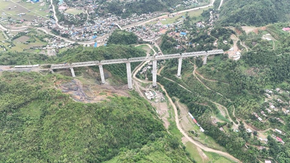 NRF completes girder launching on world's tallest pier bridge in Manipur NRF completes girder launching on world's tallest pier bridge in Manipur