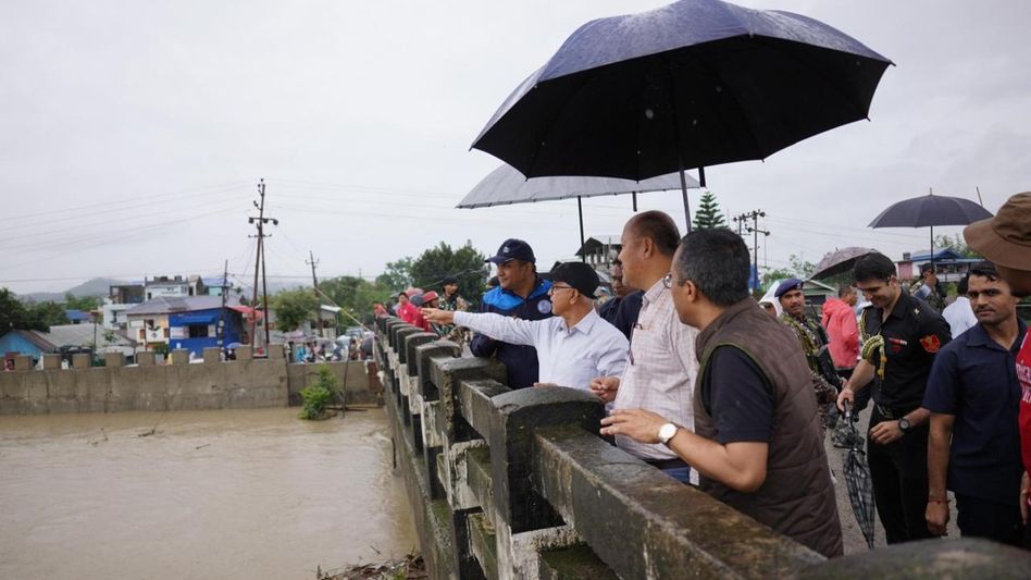 Governor Bhalla inspects flood-hit Imphal, orders evacuation measures Governor Bhalla inspects flood-hit Imphal, orders evacuation measures