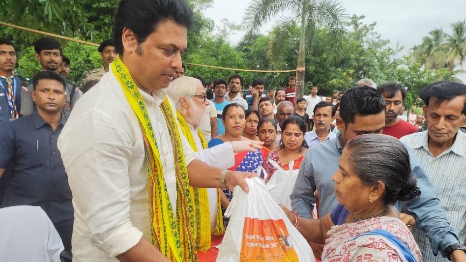 Tripura MP blames left front for poor drainage system, says now water clears in an hours Tripura MP blames left front for poor drainage system, says now water clears in an hours