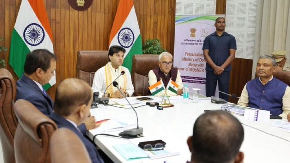 Union Minister Scindia assures central support to flood-hit Northeast Union Minister Scindia assures central support to flood-hit Northeast
