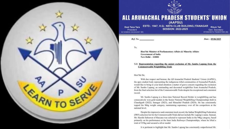 Arunachal students' body protests Sambo Lapung’s Commonwealth trials snub, alleges selection bias Arunachal students' body protests Sambo Lapung’s Commonwealth trials snub, alleges selection bias